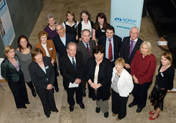 Minister for Health and Children, Mary Harney TD (centre-right) and Proffessor Desmond Fitzgerald, Vice-President for Research, UCD (centre-left) pictured at the announcement of National Research Centre for the Protection of Older People (NRCPOP)