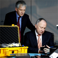 Pictured at UCD Centre for Cybercrime Investigation: Minister for Justice, Equality and Law Reform, Dermot Ahern TD with Professor Joe Carthy (left), Head of UCD School of Computer Science & Informatics
