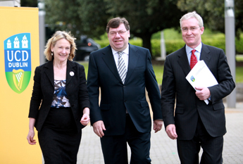 Pictured at the event: Prof Jennifer Todd, Institute for British-Irish Studies, UCD, An Taoiseach, Brian Cowen T.D and UCD President Dr. Hugh Brady