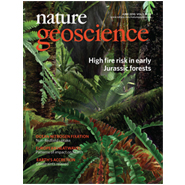 Cover of the Nature Geoscience June 2010 showing a scientific illustration of Greenland's vegetation 200 Myr ago.