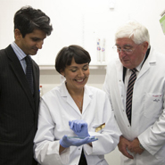 Dr Mazhar Bari, chief executive officer, SolarPrint; Maja Sourdaine, materials and printing engineer, SolarPrint; and Batt O’Keeffe, TD, Minister for Enterprise Trade and Innovation 