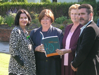 Pictured (l-R) Professor Cecily Kelleher, Minister Mary Harney TD, Ms. Missie Collins, Traveller Primary Health Worker, and Mr. Martin Collins, Pavee Point