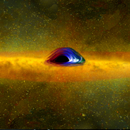 Artist's impression of material around a black hole - image courtesy of ESA