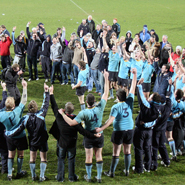 UCD Rugby 1stXV celebrate their Leinster Senior League Cup win 
