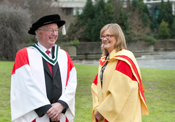 Pictured at the conferring: Brendan Halligan and Prof Brigid Laffan