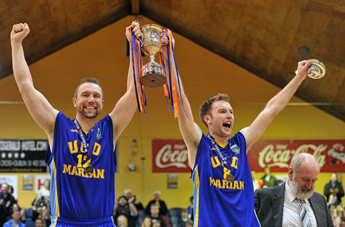 Barry Glover (Vice Captain) and Kevin Meany (Captain) with the Cup.