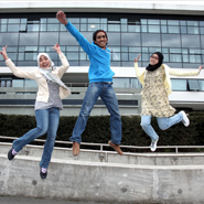 Malaysian students, Mas Qistina Saharudin, Nur Khairunisa Shazali and Abdul Salam Abd Manaff