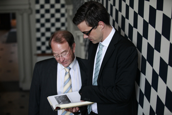 Professor Robert Gerwarth (pictured right), author of Hitler’s Hangman - The Life of Heydrich, and Sir Ian Kershaw, author of Hitler, discuss the book before the official launch in Newman House, Dublin.