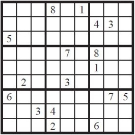 Sudoku table - Sudoku puzzles need at least 17 clues to be solvable