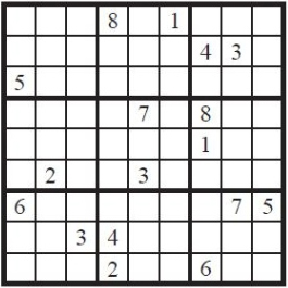 Sudoku table - Sudoku puzzles need at least 17 clues to be solvable