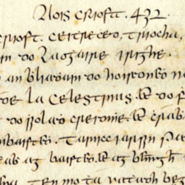 UCD-OFM Ms A13, Annals of the Four Masters, entry for 432 AD recording St. Patrick’s mission to Ireland. UCD-OFM Ms A13, Annals of the Four Masters, entry for 432 AD recording St. Patrick’s mission to Ireland. 