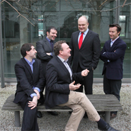 Pictured far right (l-r) at NovaUCD, the Innovation and Technology Transfer Centre at University College Dublin are Aidan O’Neill, CEO, DOCOsoft; Dr Antonio Ruzzelli, CEO, Wattics; Brian Farrell, CEO, Tethras; Professor Peter Clinch, UCD Vice-President for Innovation and Paul Groarke, CEO, RendezVu