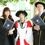 Prof Diane Negra, Prof Laura Mulvey & Dr Hugh Brady, President of UCD