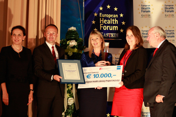 Pictured (l-r): Dr A Parvanova, MEP Bulgaria, N. Zylinska-Puta, Ministry of Health, Poland, Rapporteur Opening Ceremony, Dr Gerardine Doyle, Principal Investigator for Ireland, UCD, Kristine Sorensen, HLS-EU Project Co-ordinator, Maastricht University Prof. G Leiner, President, International Forum Gastein