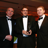 Pictured at the award ceremony (l-r): Karl Flannery, Chairman ISA & CEO Storm Technology, Professor Barry Smyth, UCD, and Philip Sharpe, Chair, Irish Software Innovation Network. 