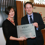 Pictured far right: Seán Sherlock TD presents Prof Dolores O'Riordan with the Enterprise Ireland 2012 Lifescience Commercialisation Award