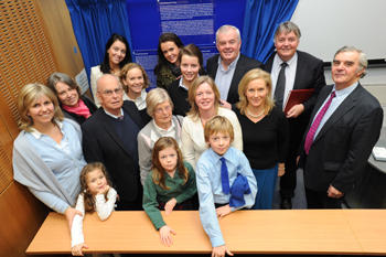 The Ryan family pictured at the naming of the medical lecture theatres