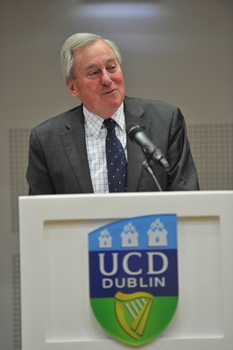 Dr Maurice Manning, Chancellor of NUI speaking at the event in UCD