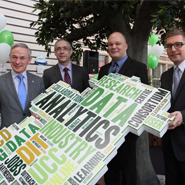 Pictured at the announcement (l-R): Minister for Jobs, Enterprise and Innovation, Richard Bruton TD; Gearoid Mooney, Director ICT Commercialisation, Enterprise Ireland; Professor Peter Clinch, UCD Vice-President for Innovation; and Gary Hagel, Senior Director Customer Experience, Europe, eBay