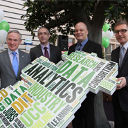 Pictured at the announcement (l-R): Minister for Jobs, Enterprise and Innovation, Richard Bruton TD; Gearoid Mooney, Director ICT Commercialisation, Enterprise Ireland; Professor Peter Clinch, UCD Vice-President for Innovation; and Gary Hagel, Senior Director Customer Experience, Europe, eBay