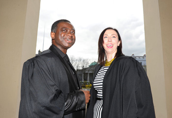 Pictured after receiving their Graduate Certificates in Innovation and Entrepreneurship : John Agberagba (PhD candidate, Ecumenics, TCD) and Laura Tobin Laura Tobin (PhD candidate, Engineering, UCD)