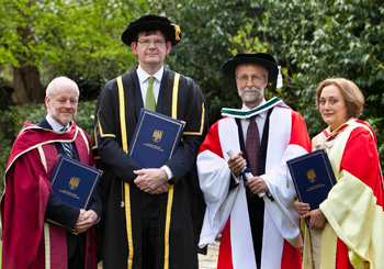 Professor Brian Nolan, Principal of the UCD College of Human Sciences; Professor Mark Rogers, UCD Deputy President and Vice-President for Academic Affairs; Professor John H. McDowell, Distinguished University Professor of Philosophy at the University of Pittsburg; and Professor Maria Baghramian, Head of the UCD School of Philosophy, University College Dublin