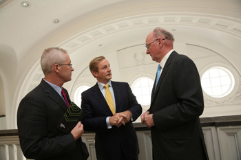 Pictured at the launch: Dr Hugh Brady, President of UCD; An Taoiseach, Enda Kenny TD; and David O'Reilly, CEO of Chevron