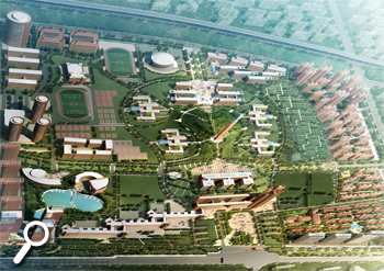 Architectural impression of international university campus, UCD Yantai