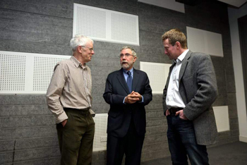 While at UCD to receive the James Joyce Award from the UCD Literary & Historical Society, Prof Paul Krugman met with economists Prof Cormac O'Grada and Prof Morgan Kelly from the UCD School of Economics
