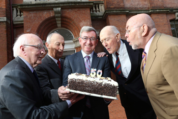 Pictured above l-r, Gerry Curley MBA 1966, John Neiland, MBA 1966, Professor Ciarán Ó hÓgartaigh, Dean UCD Business, Joseph O'Loughlin, MBA 1966, Minister for Education and Skills, Ruairí Quinn, TD