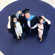 Caroline McGrotty, Senan Dunne and Geraldine Fitzgerald after receiving her award at University College Dublin.