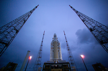  ESA’s Rosetta prepared for lift-off in 2013 (copyright: ESA–S. Corvaja)  