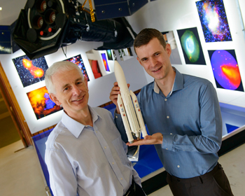  Pictured above: Dr William O'Connor and Dr David McKeowan from UCD School of Mechanical and Materials Engineering who have been contracted by the ESA to find new ways to reduce vibrations in future space rockets