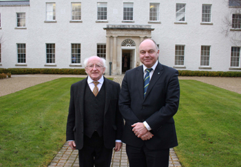 The President of Ireland, Michael D Higgins and President of UCD, Professor Andrew J Deeks pictured at University College Dublin