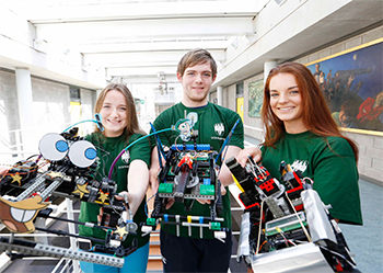 Pictured at Siemens RoboRugby Competition: Conor Pearse, Deirdre O'Leary, Ellen LeBas