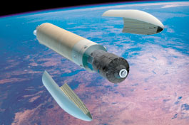Europe's vehicle for resupplying the International Space Station: in combination with ESA's new Ariane 5, the 20.5 t, 8.5 m-long Automated Transfer Vehicle (ATV) will enable Europe to transport cargo to the International Space Station. Picture courtesy: ESA - D.Ducros.