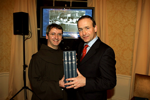 Photo - Fr Caoimhin O'Laoide, OFM and Michael Martin TD, Minister for Enterprise Trade and Employment.