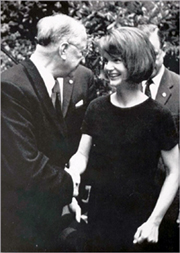 Photo of Eamon de Valera with Jacqueline Kennedy, Washington May 1964