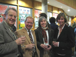 Professor Richard Sinnott, Professor Joseph Klesner (visiting Fulbright Fellow from Kenyon College in the USA), Dr. Iseult Honohan and MLitt student Susan Philips enjoying the festivities at the School of Politics and International Relations postgraduate student Christmas party