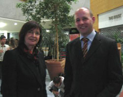 The Registrar, Dr. Philip Nolan and Head of School, Professor Attracta Ingram, at the School of Politics and International Relations Postgraduate Student Christmas Party