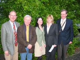 Pictured from left to right: Prof Andrew Carpenter, Head of UCD School of English and Drama; Brian Donnelly, Senior Lecturer, UCD School of English and Drama; Shannon Byrne, PhD student, UCD School of English and Drama; Mary Nolan, Group Marketing and Communications Manager, Anglo-Irish Bank; Dr Anthony Roche, Senior Lecturer, UCD School Of English & Drama. 