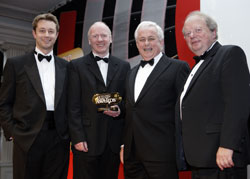 Pictured from left: Representative for Sponsor (KPMG), Prof. Frank Walsh (Senior Executive Vice-President, Wyeth Research), Prof. Ciaran Regan (Co-Ordinator ANRG) and host Mr. John Sergeant (Journalist and broadcaster)