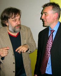 Professor Slavoj Zizek, with Professor Liam Kennedy, Director, UCD Clinton Institute