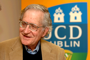 Photograph of Noam Chomsky in UCD