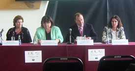 Pictured at the launch of the All-Ireland Traveller Health Study: Ms Missie Collins, Pavee Point, Minister Mary Harney TD, Dr Michael McBride, Chief Medical Officer, Dept Health & Social Services, Northern Ireland & Prof Cecily Kelleher, Head of UCD School of Public Health & Population Science