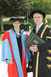 Eileen Collins and Dr. Hugh Brady, President, UCD