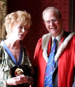 Edna O'Brien and Professor Andrew Carpenter, Head of UCD School of English and Drama