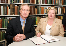 Pictured signing the agreement, Dr Hugh Brady, President, UCD and Mrs. Anne Carrigy, President, An Bord Altranais