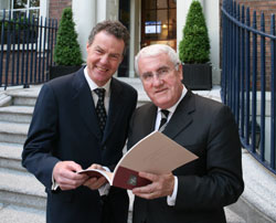 Pictured at the official launch of Archaeology 2020 at the Royal Irish Academy: Professor Gabriel Cooney (left), UCD School of Archaeology and Mr Dick Roche TD, Minister for the Environment, Heritage and Local Government