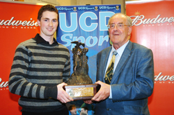 Martin Ryan recipient of the UCD Club Administrator of the Year Award, with Mr. Gerry Horkan, Hon. Secretary of the UCD Athletic Union Council.